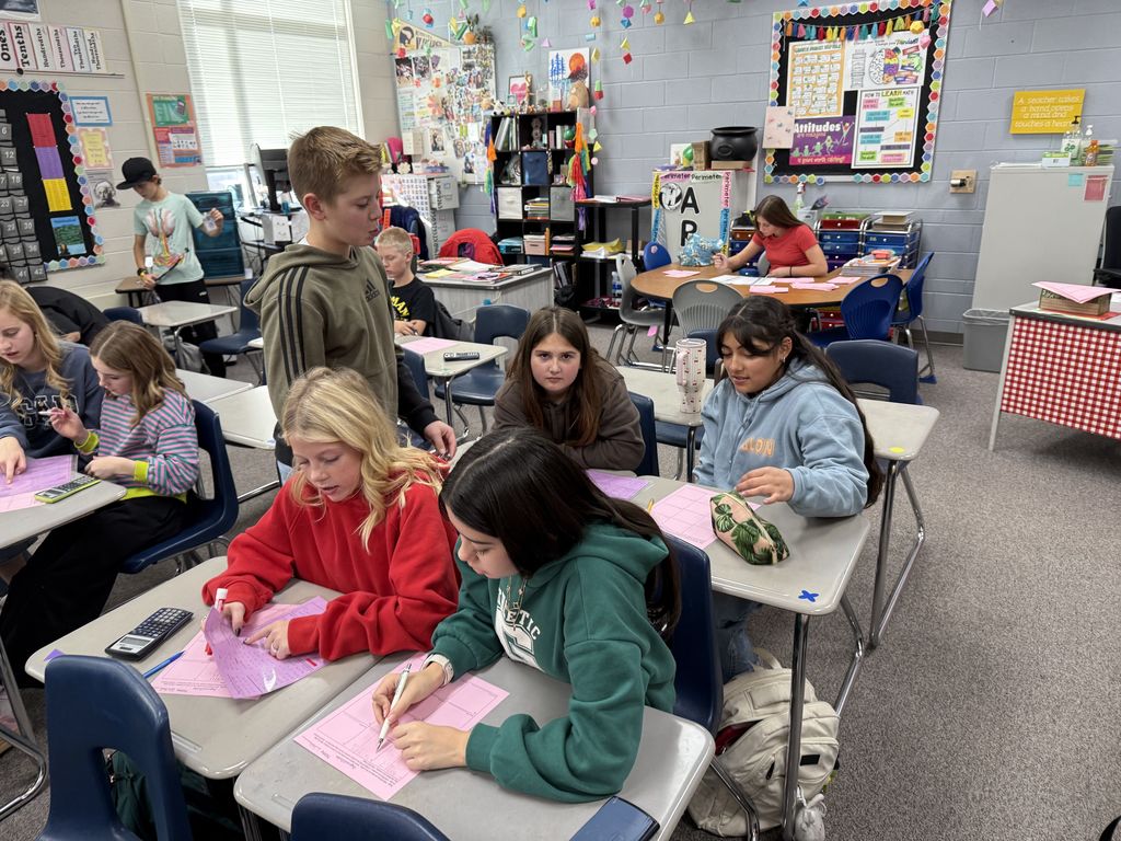 Sage & Scribe & "6  7"  Fun!!  We had a day where students got to take turns being the teacher or being the scribe - the one writing down what the "teacher" said.  It was great hearing them instruct each other and we loved hearing words we use.  We also celebrated Halloween with as much 6 & 7 math as we could come up with!  