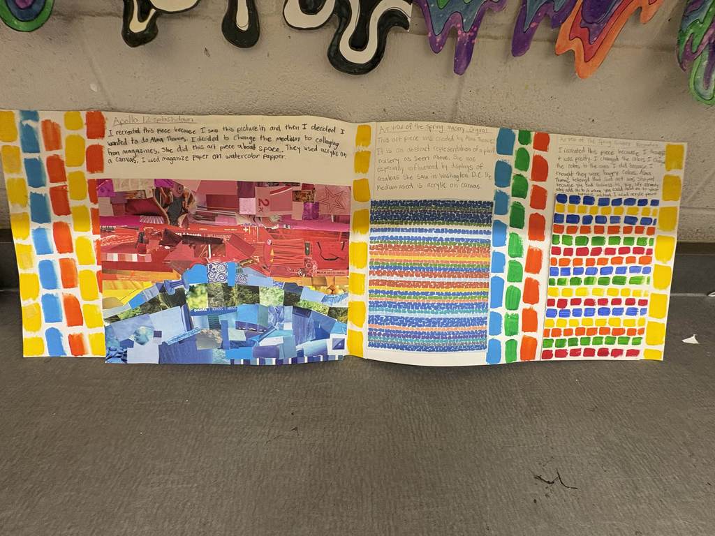 Famous Artist Recreation- Art 3 students put a lot of time and creativity into learning about and recreating works made by famous artists throughout history. They studied the artist style and worked independently or in small groups to study their art style, learn about their life, and then remake their art. So proud of these incredible artists!