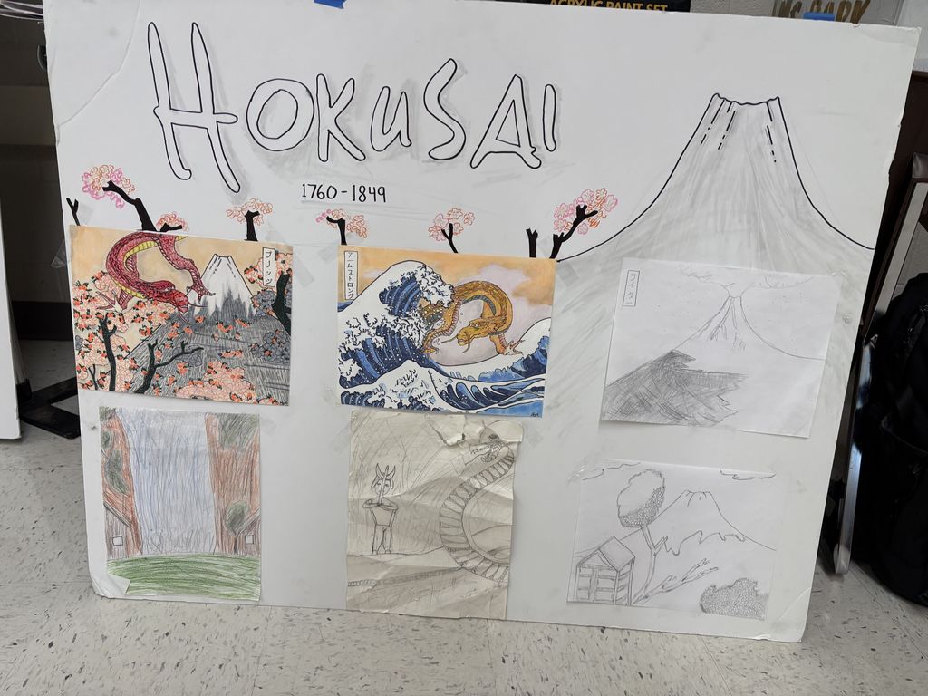 Famous Artist Recreation- Art 3 students put a lot of time and creativity into learning about and recreating works made by famous artists throughout history. They studied the artist style and worked independently or in small groups to study their art style, learn about their life, and then remake their art. So proud of these incredible artists!