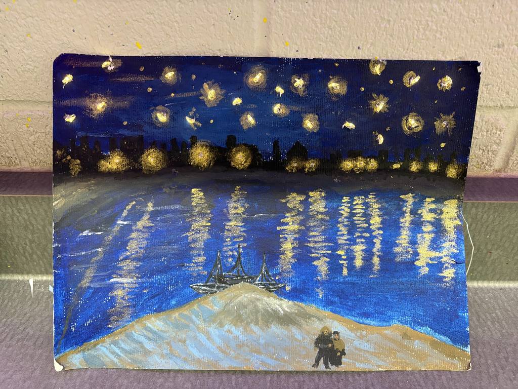 Famous Artist Recreation- Art 3 students put a lot of time and creativity into learning about and recreating works made by famous artists throughout history. They studied the artist style and worked independently or in small groups to study their art style, learn about their life, and then remake their art. So proud of these incredible artists!