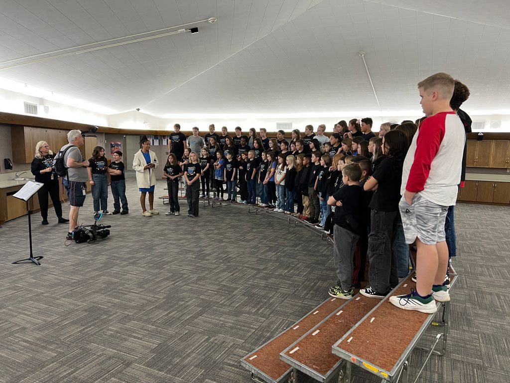 Choir getting ready to sing for Fox News