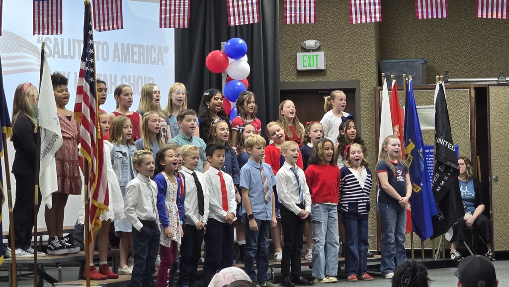 Children singing in a patriotic choir