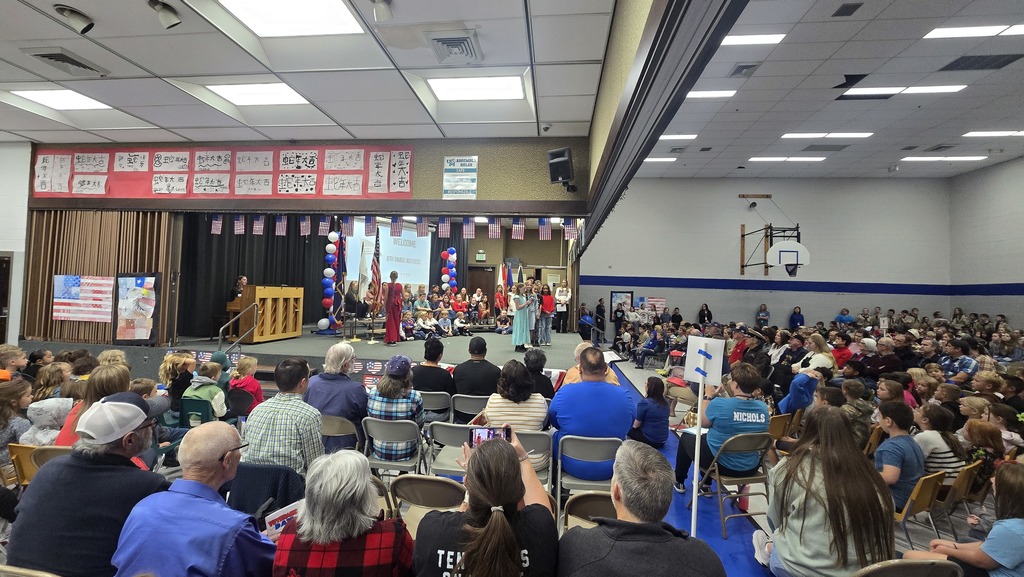 The school gym during the Veterans Day assembly