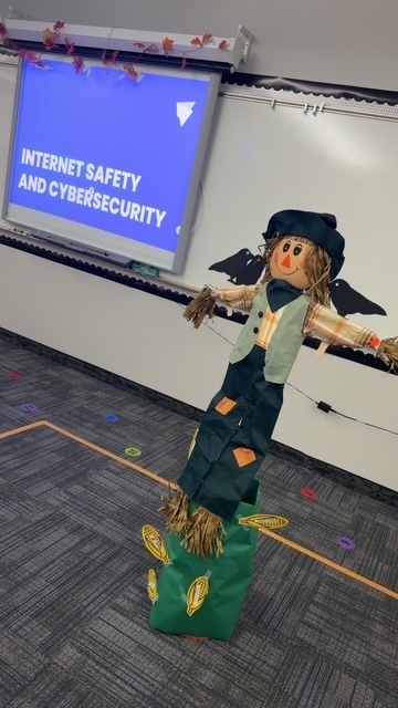 internet safety and cyber security presented on the board.