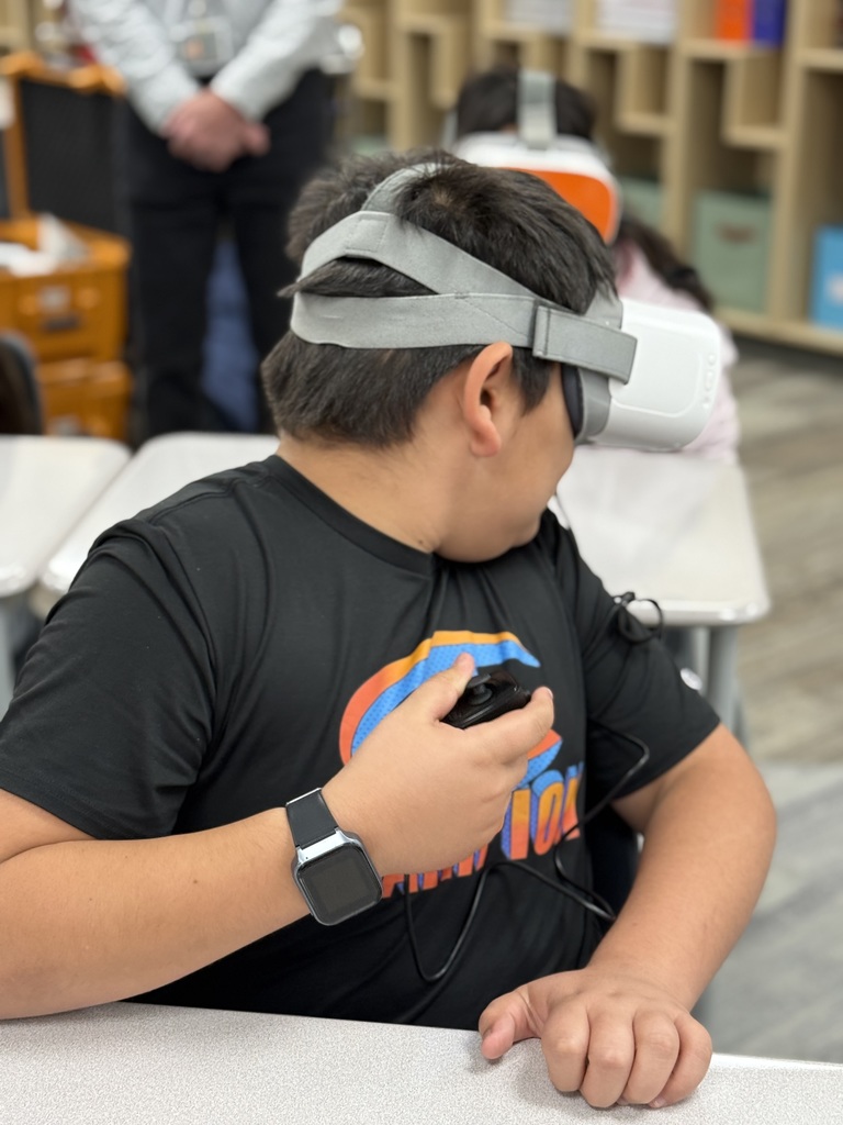 student wearing a VR headset