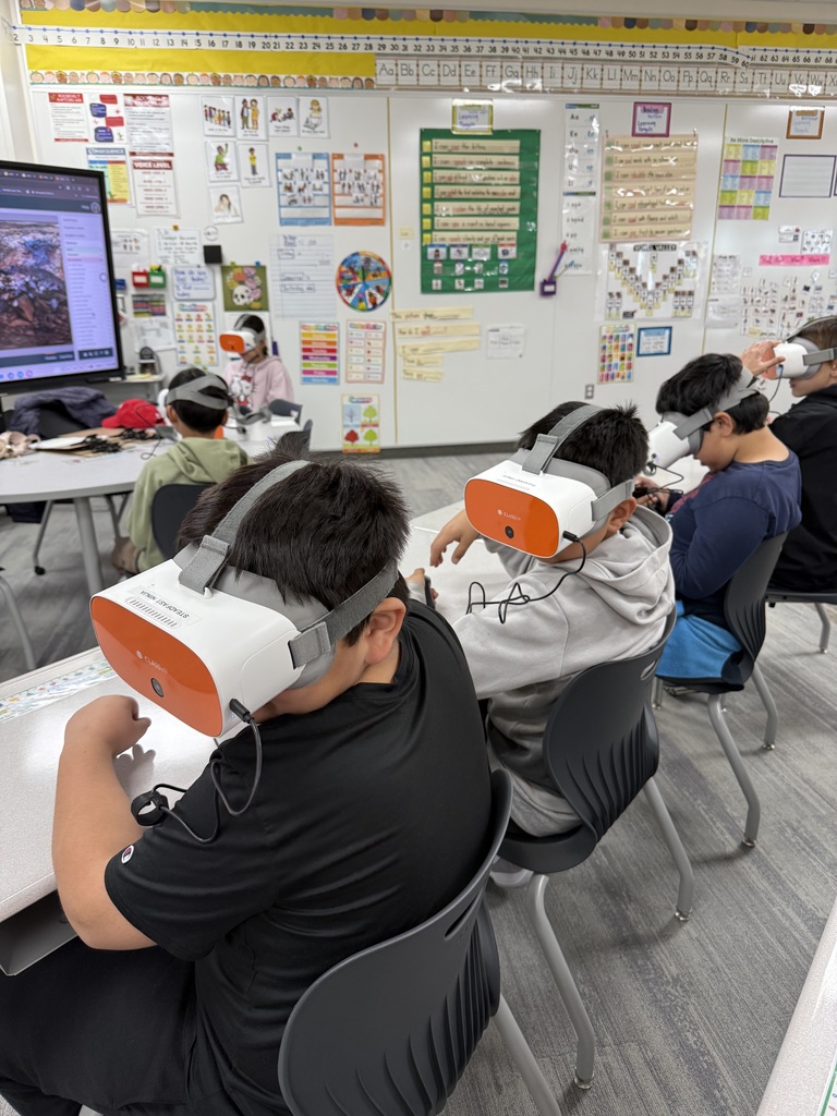 students wearing a VR headset