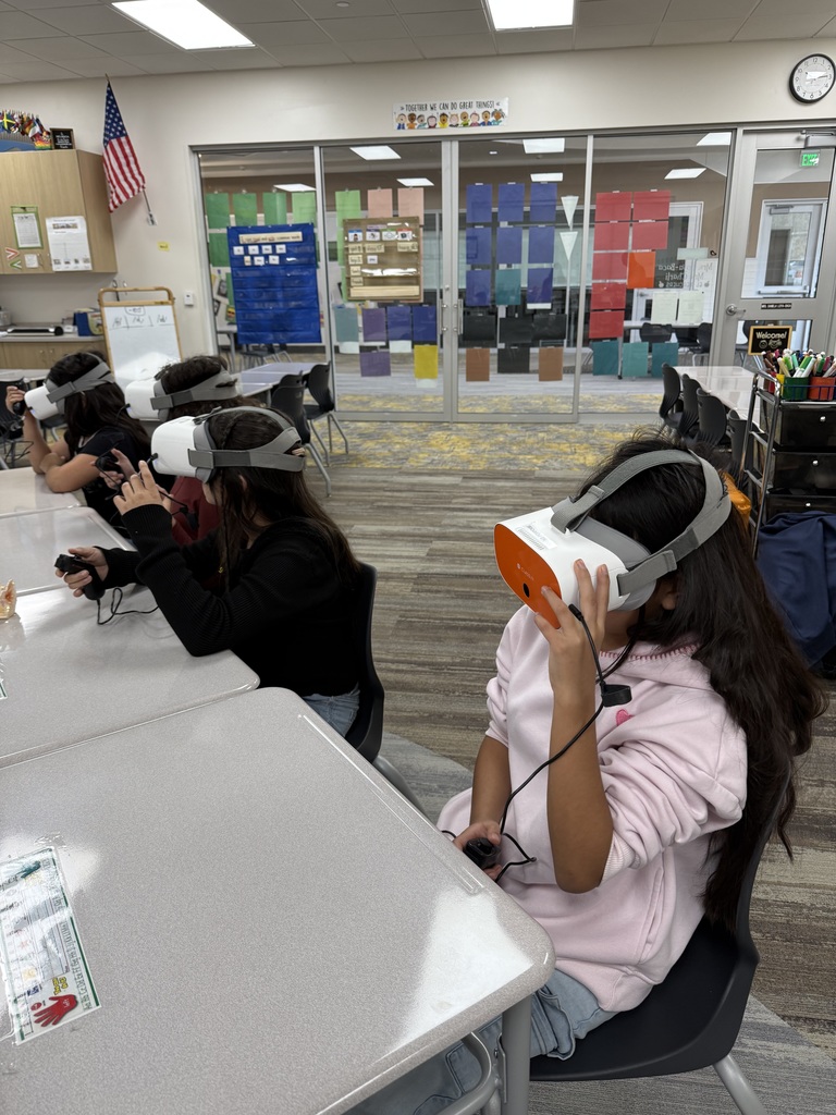 students wearing a VR headset