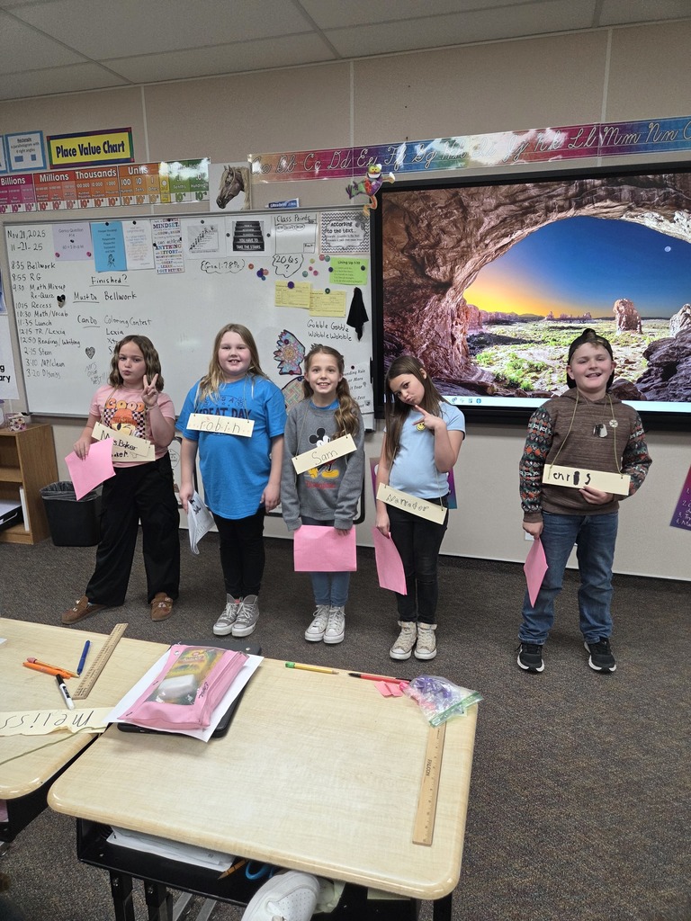 Students standing in classroom