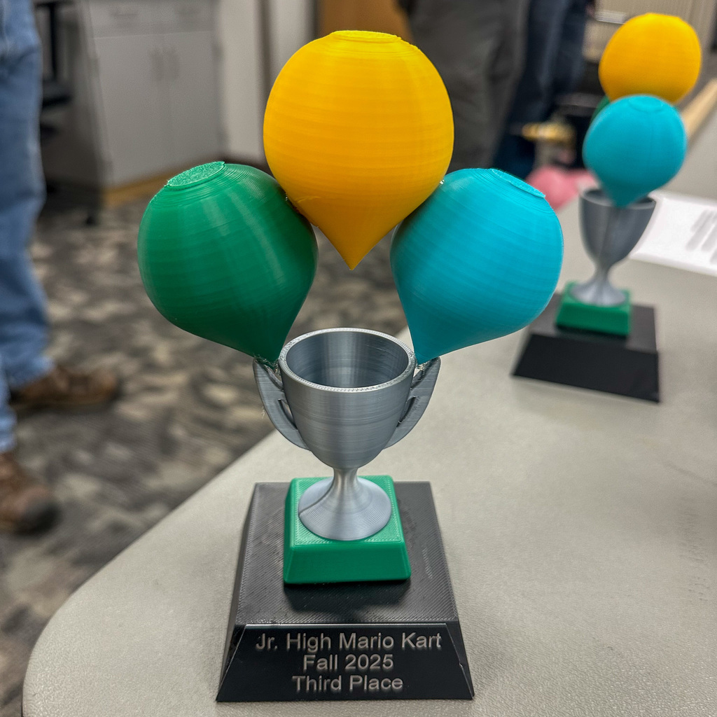 Junior high robotics mario kart trophy