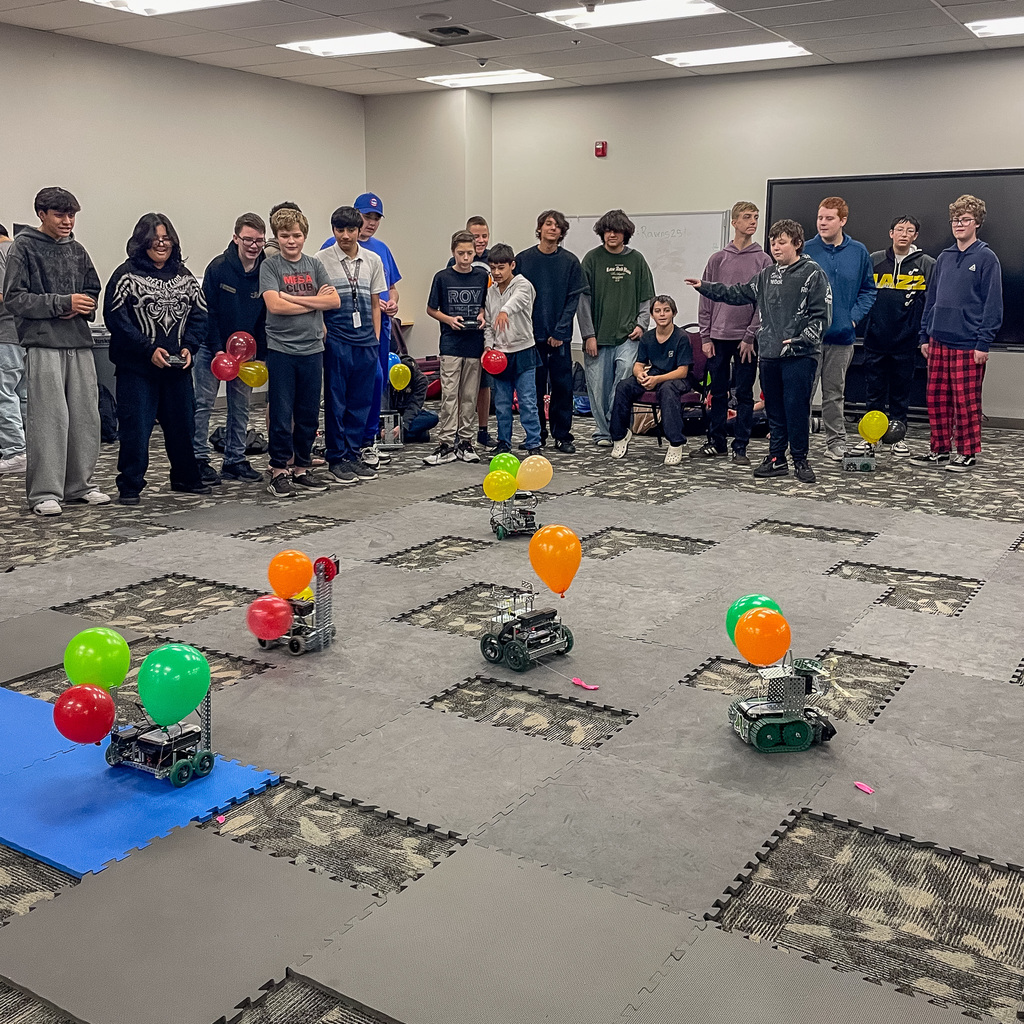 Junior high robotics mario kart competitors