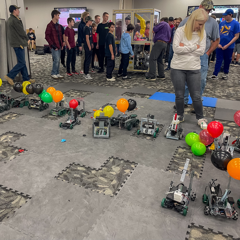 Junior high robotics mario kart competitors