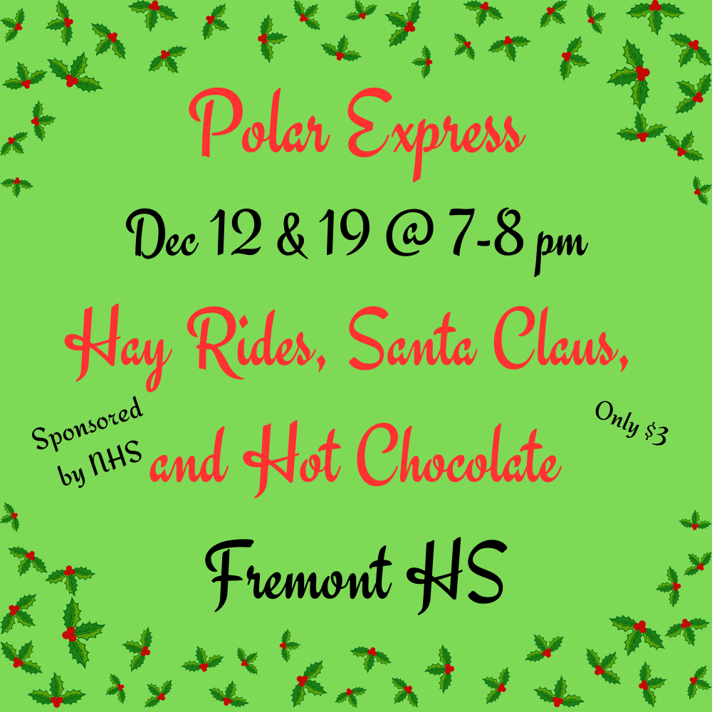 hay ride at fremont dec 12 and 19 7-8, $3