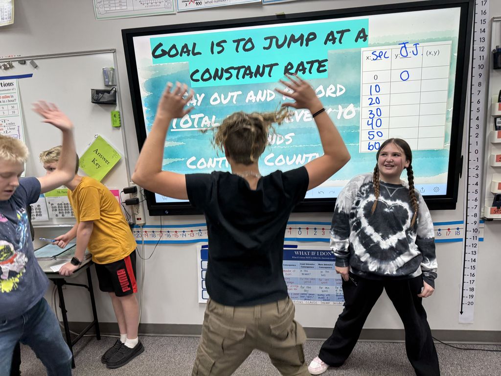 Demonstrating Constant of Proportionality while graphing jumping jacks