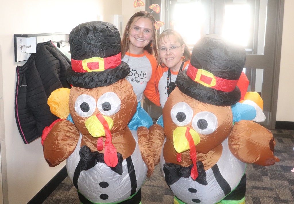 Students celebrating Thanksgiving