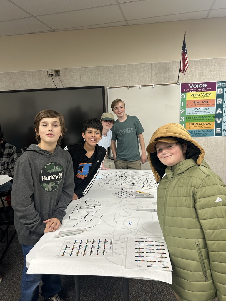 Students using the ozobots and learning about coding.