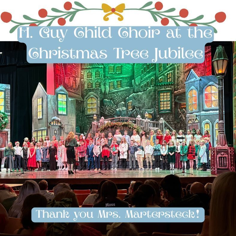 H Guy Child Choir at the Christmas tree jubilee. Thank you Mrs. Martersteck! choir kids singing onstage