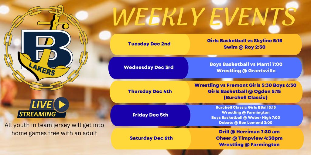 Bonneville Weekly Events