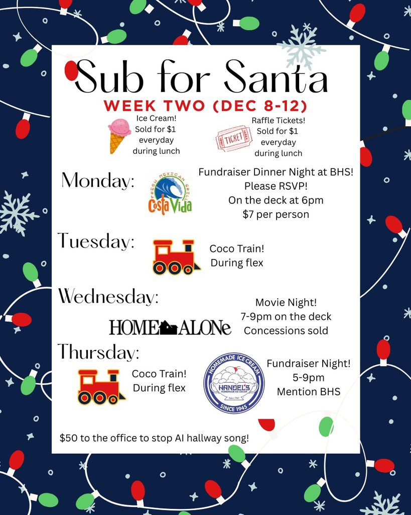 Sub for Santa Events December 8-12
