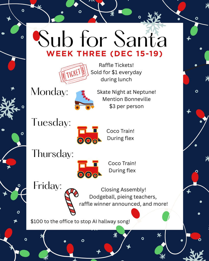 Sub for Santa December Events December 15-19