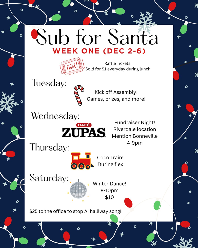 Sub for Santa Events December 2-6