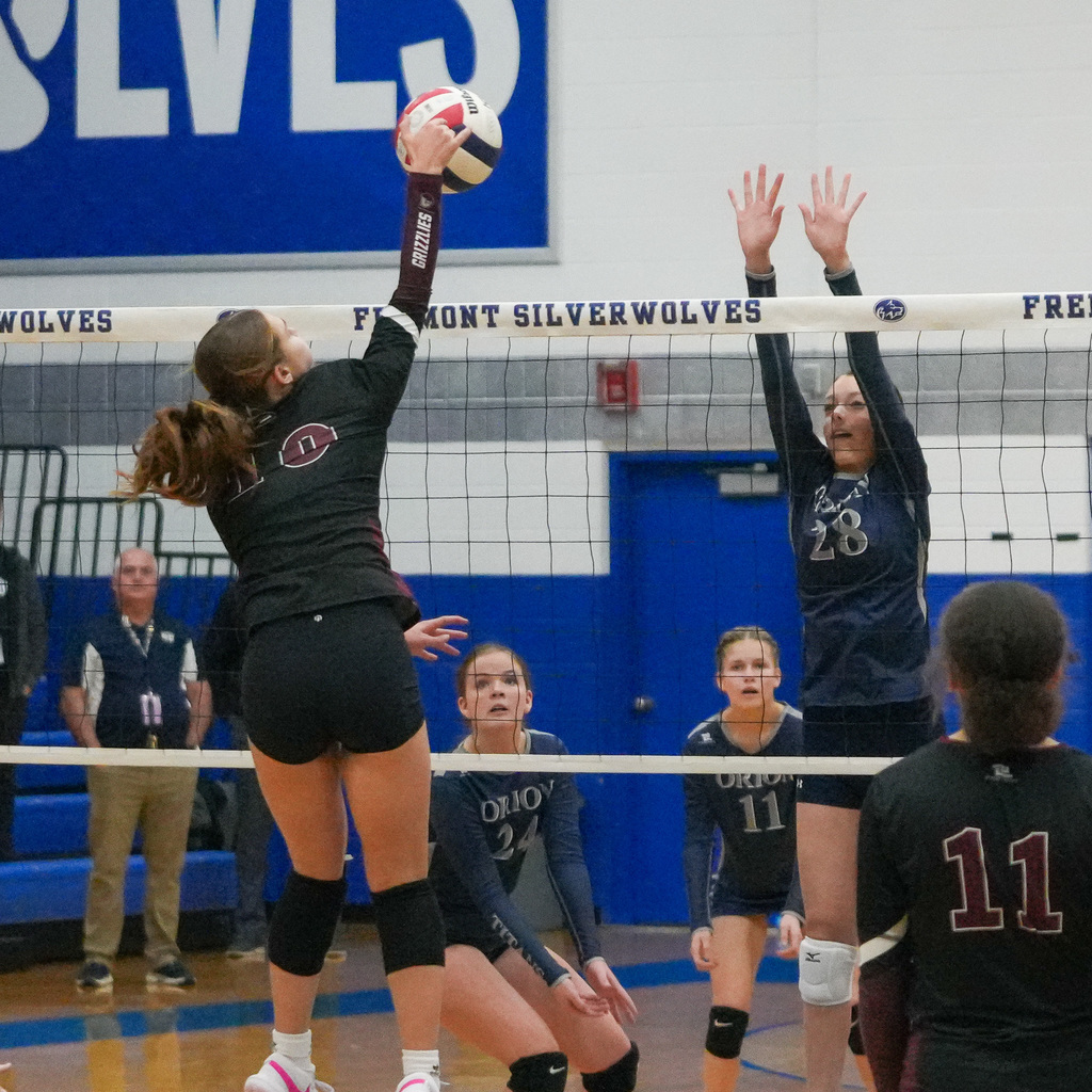 Junior high girls volleyball players.