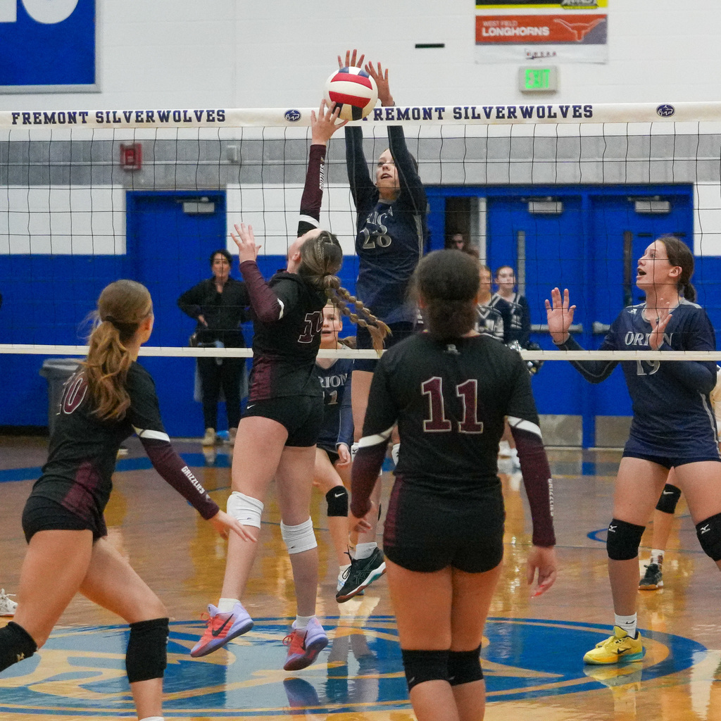 Junior high girls volleyball players.