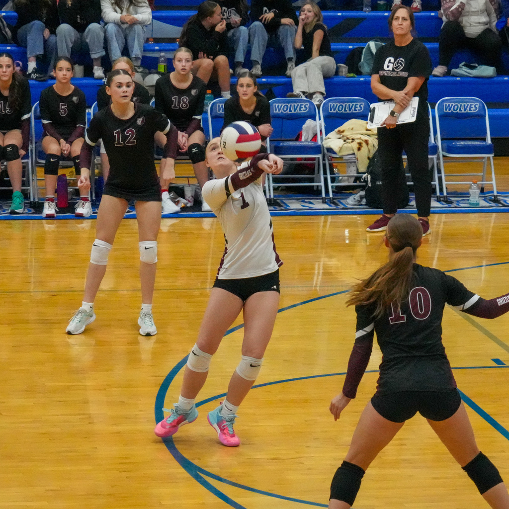 Junior high girls volleyball players.