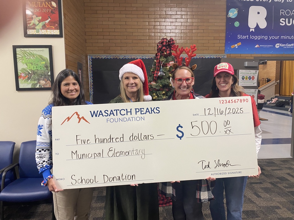 Wasatch Peaks donating to Muncipal Elementary