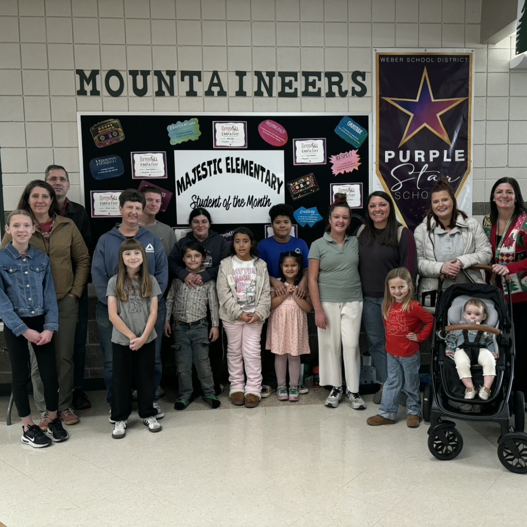 Students of the month and their parents