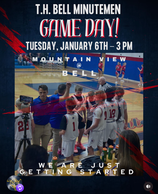 th bell minutemen game day tuesday january 6th 3pm mountain view @ bell we are just getting started 
