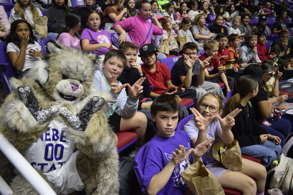 5th graders from our district experiencing the energy of a college basketball game at Weber State University