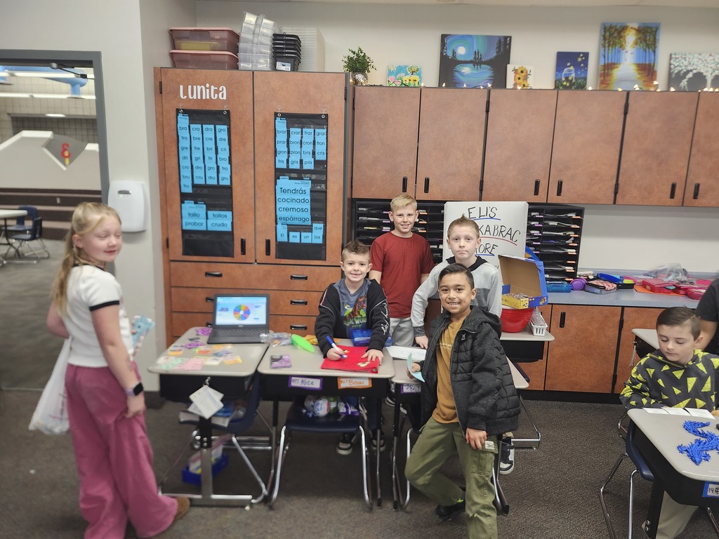 3rd Grade Market Day, kids were buying and selling treats and toys and games with their class money