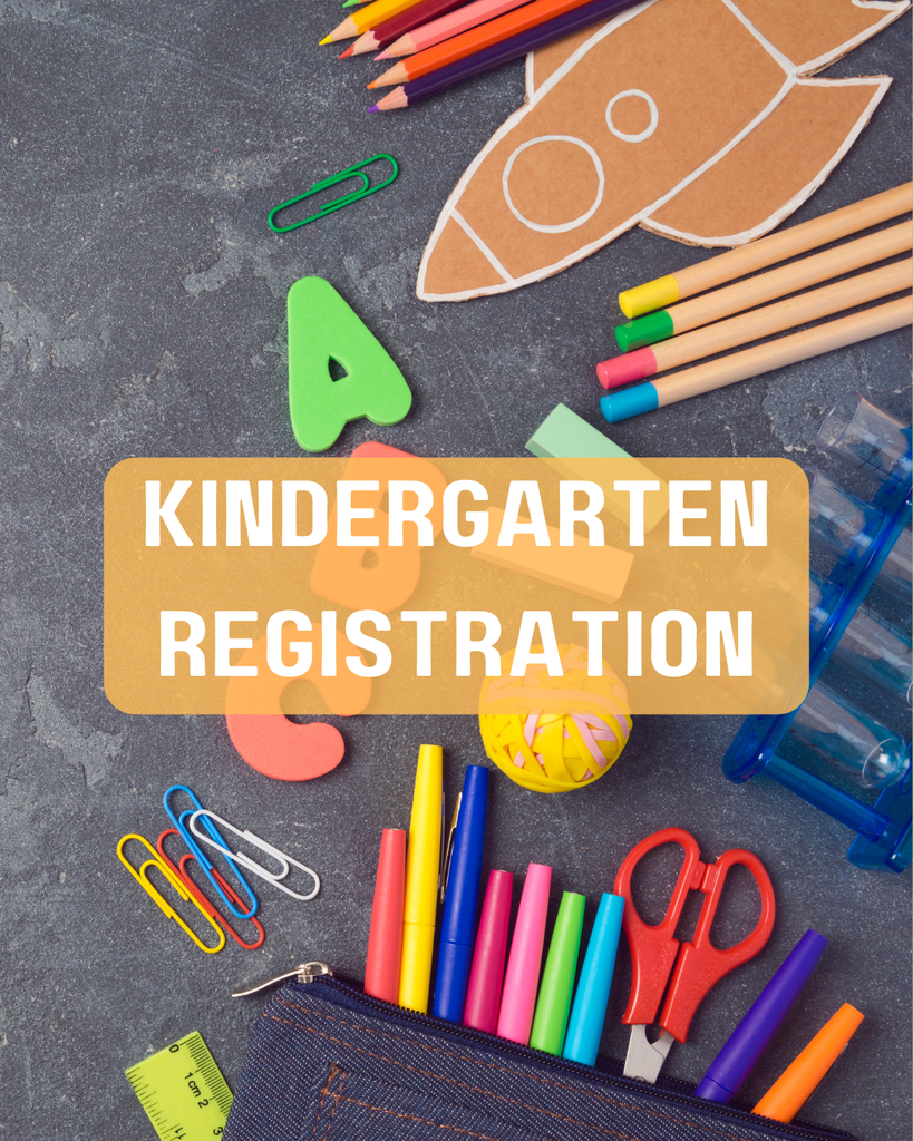 decorative image with caption kindergarten registration
