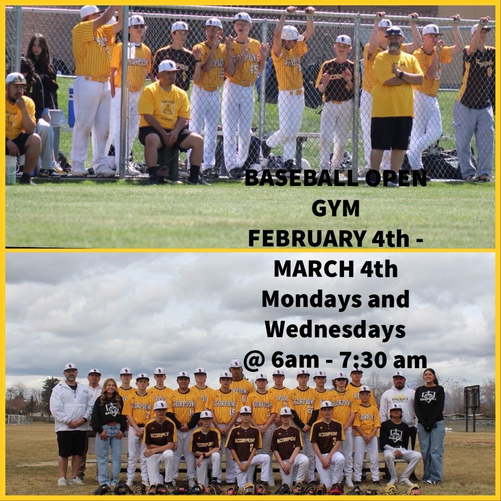 Open Gyms for Baseball Starts Monday and Wednesday NOW Till March 4th 6am to 730am