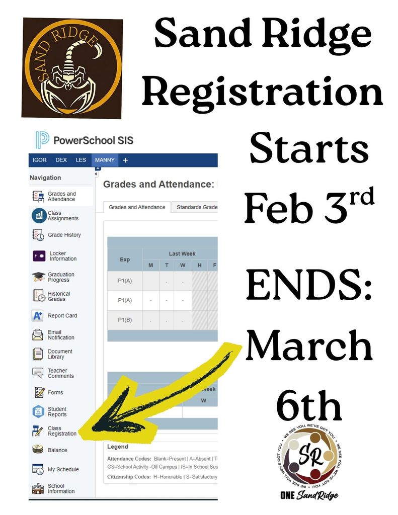 2027SY Registration begins Feb 3rd ends March 6th register in your students portal