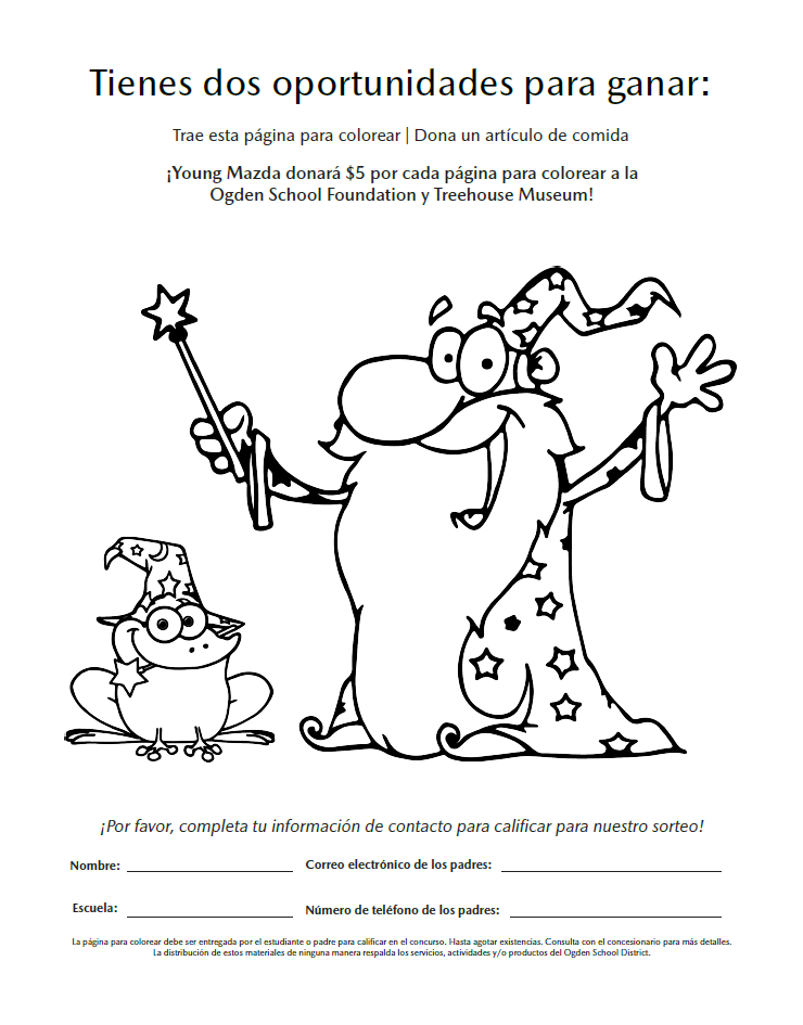 Cast-A-Spell on Hunger Event Coloring Page in Spanish