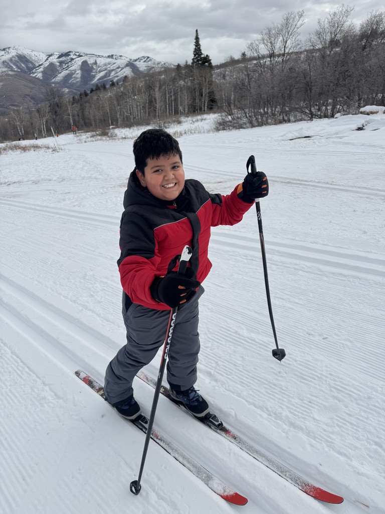 boy cross country skiiing