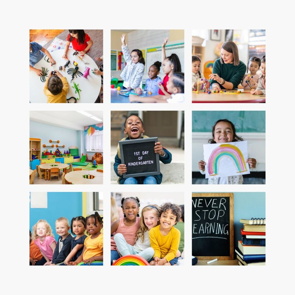 pictures of students and kindergarten