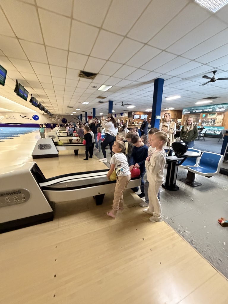students lining up to bowl