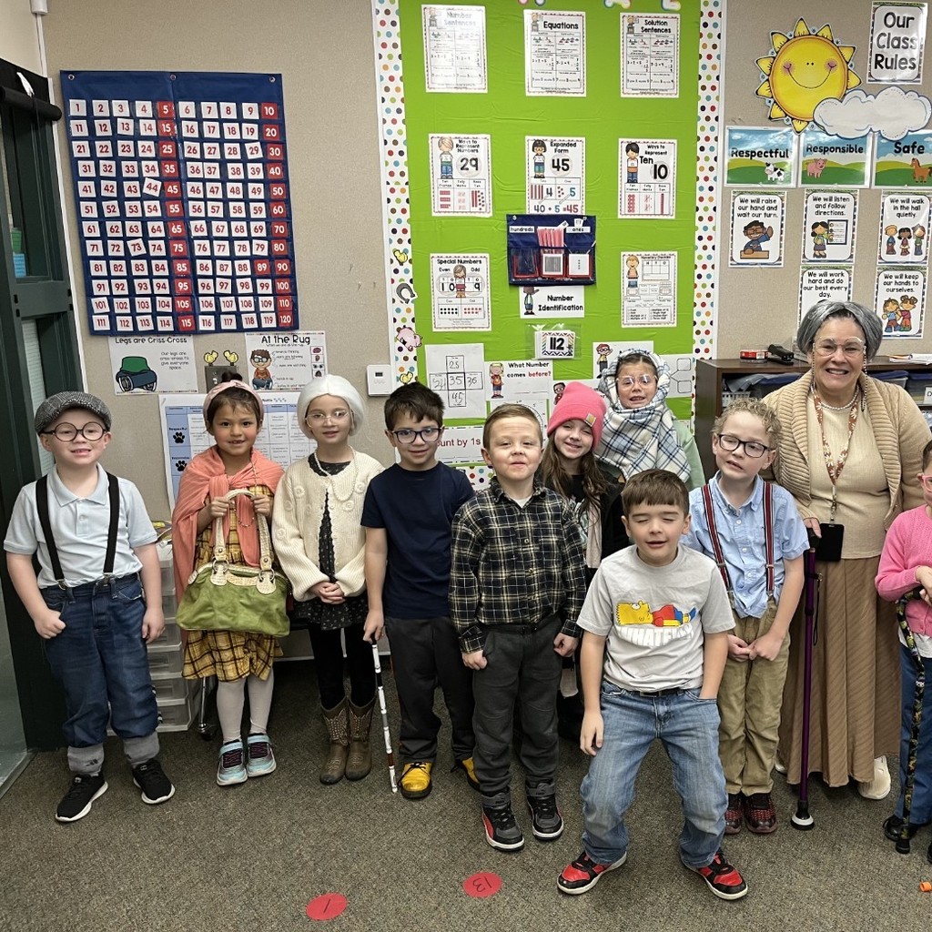 Mrs. Stoker's class dressed like old people 