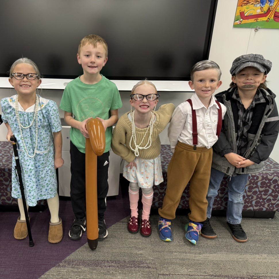 kids dressed like old people 