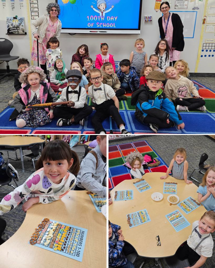 Various students and teachers dressed up to show age. An activity showing how to count to 100. 