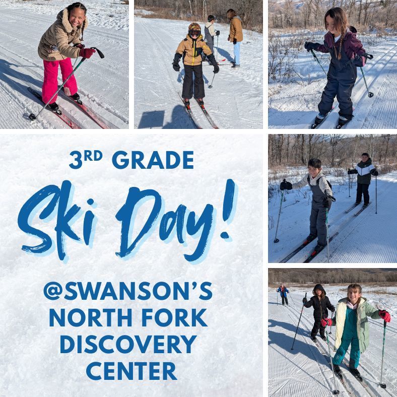 3rd grade ski day! @ Swanson's north fork discovery center. pictures of student cross country skiing
