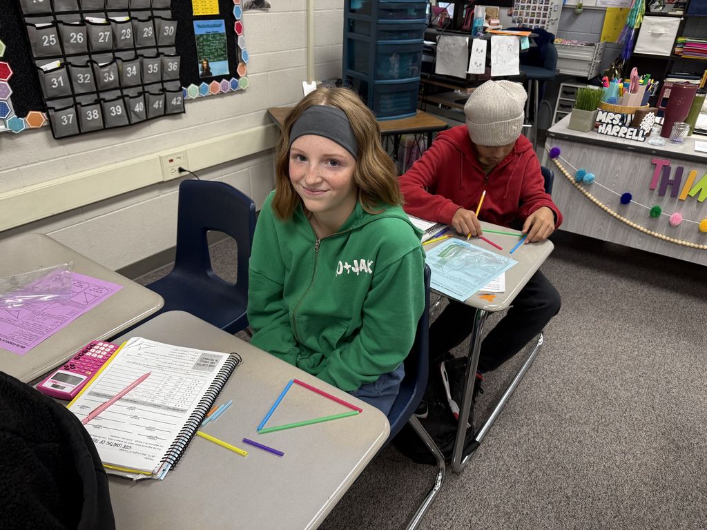 We learned that not all STRAWS can be combined to make a triangle - "Triangle Inequality Theroem"  Math Made FUN!!!  Some students really tried hard to make each combination work.