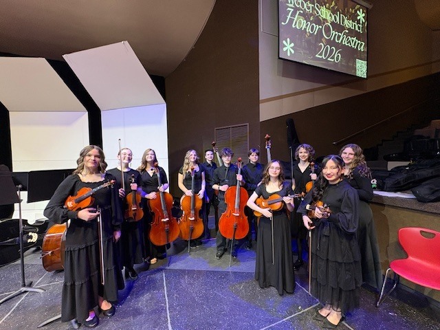 These 11 students represented Orion Junior High at the District honor orchestra concert tonight. They worked hard and played well. Three of them were section leaders.