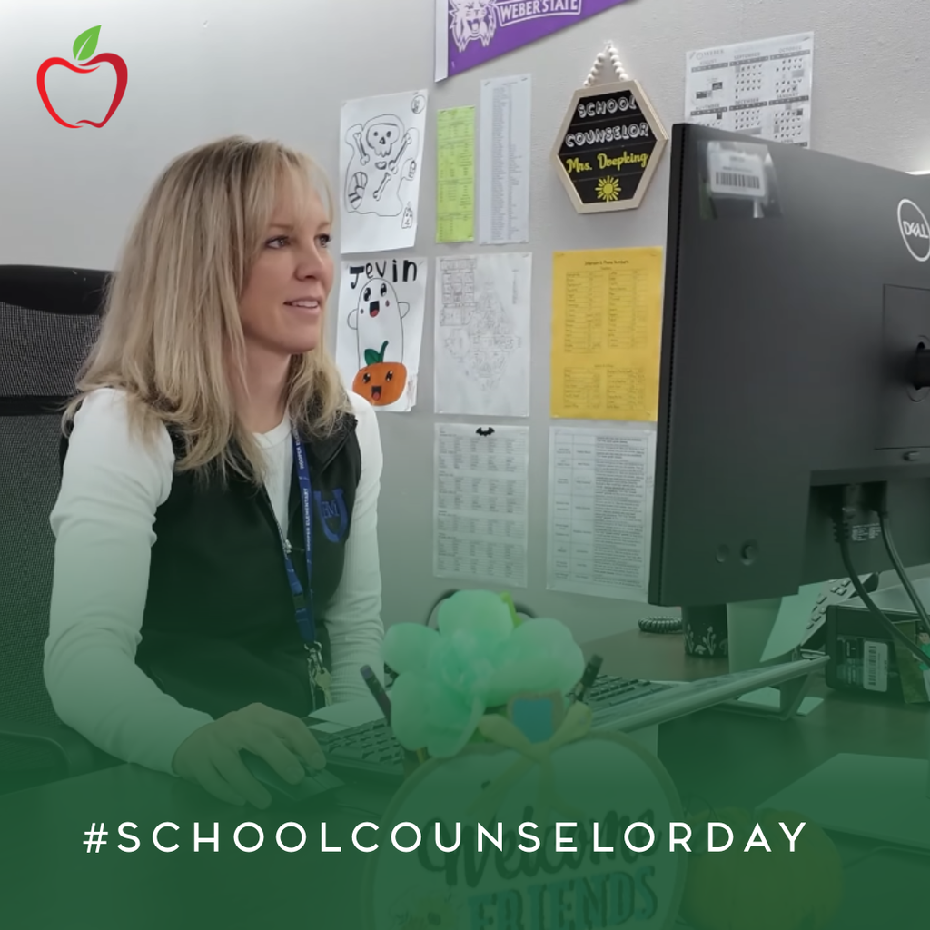 School counselor sitting at her desk