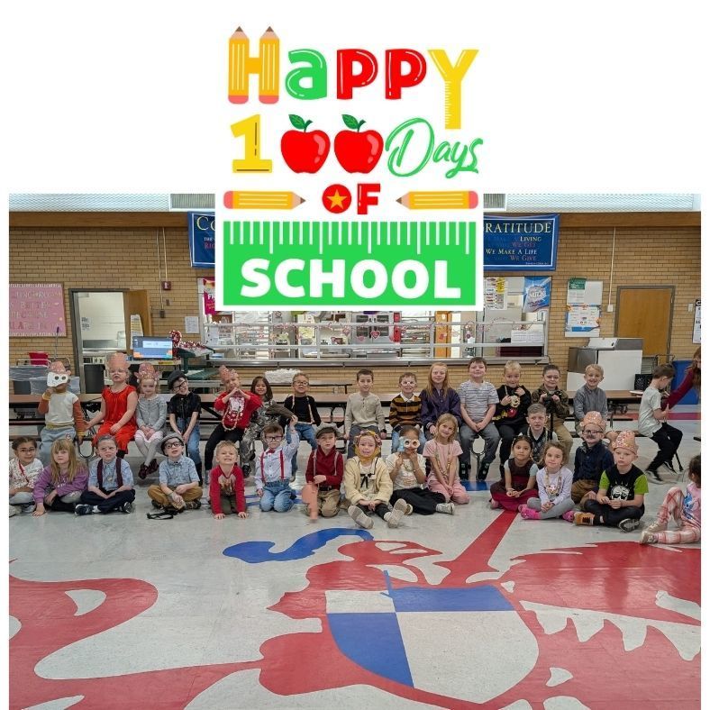 Happy 100 Days of School! students dressed up as 100 year olds