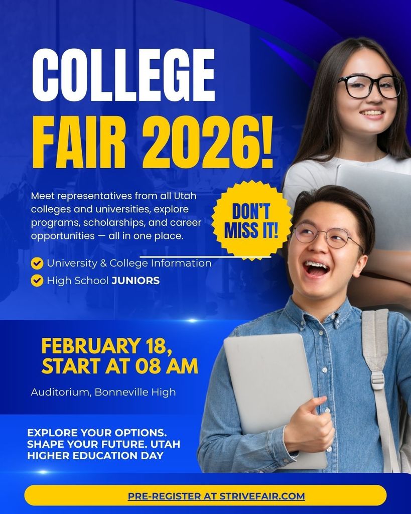 College Fair 2026 for High School Juniors February 18th 8am! Pre-register at strivefair.com