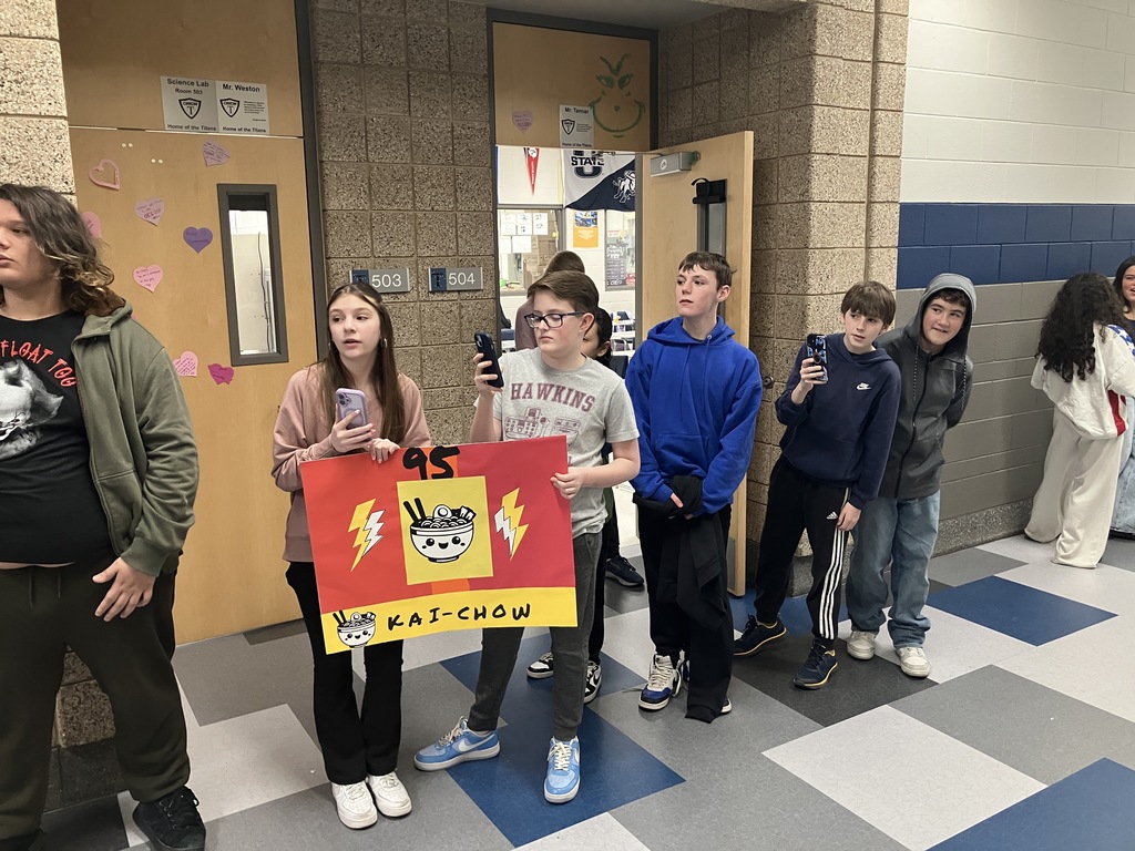 Even without the snow the Winter Olympics have arrived here at Orion Junior High, We have some fun Titan Time classes being represented here. We have 2-7th grade (Tanner, Young), 1-8th grade (Lee) and 2-9th grade (Howell, Weston) classes going for the Gold, we had our Opening ceremonies today. Followed by the first event, the School Style Bobsleigh teams. Tanner’s 7th graders got the Gold, followed by Weston’s 9th graders with the Silver and Lee’s 8th graders coming in Bronze by a .001 of a second behind Silver. Stay tuned for more events as we Go for the Gold, through Community building events! 