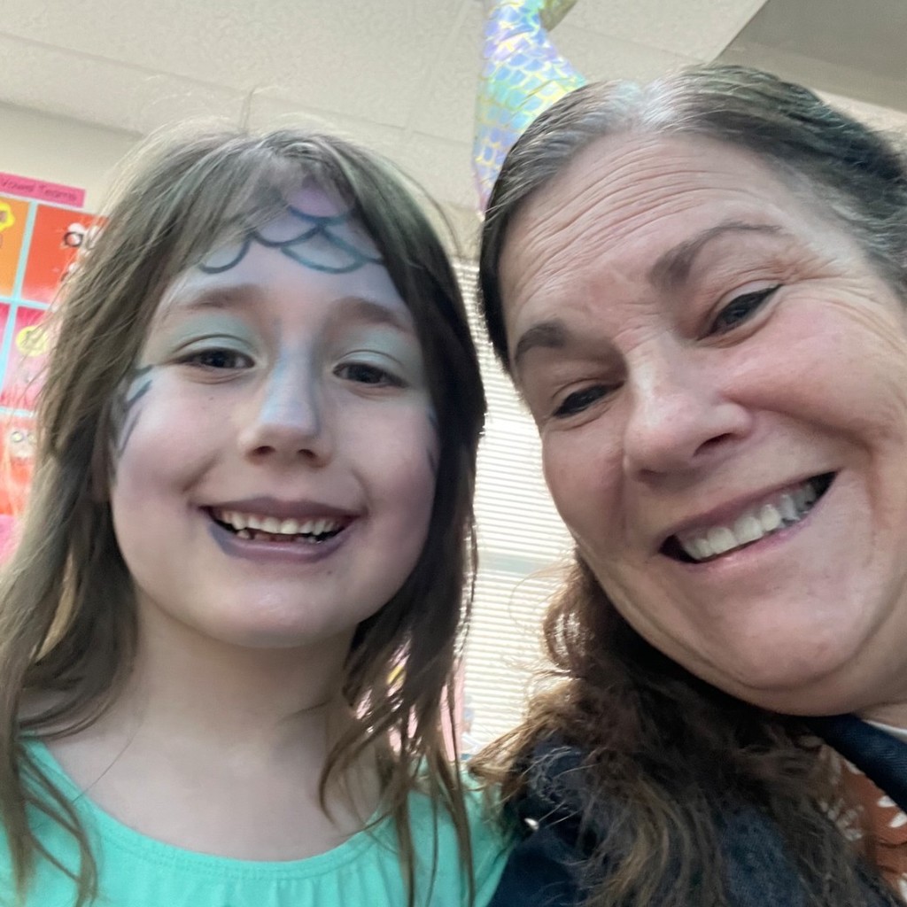 Mrs. stoker and a girl from her class